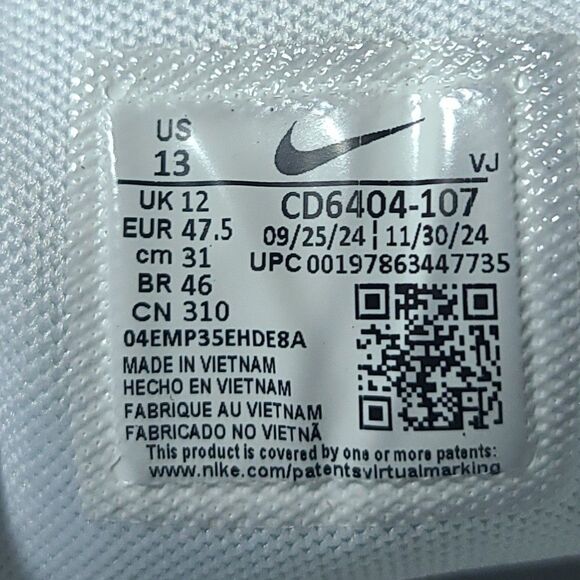 Nike P-6000 Mens Size 13 White Metallic Silver Black Running Sneaker  CD6404-107 main image 15